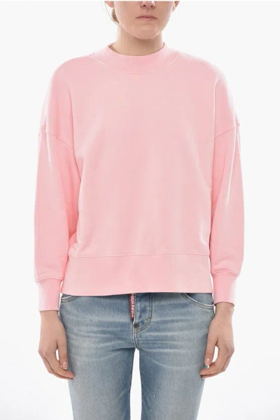 Palm Angels Crewneck Sweatshirt Classic Logo, Brushed Cotton In Pink