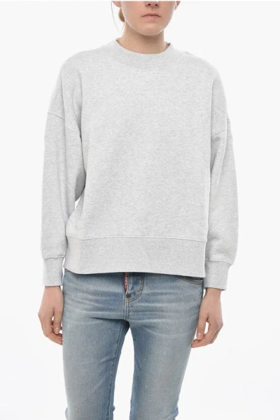 Palm Angels Crewneck Sweatshirt Classic Logo In Brushed Cotton In Gray