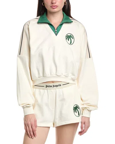 Palm Angels Crewneck Zip Sweatshirt In Neutral