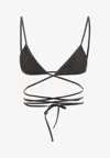 Palm Angels B Lurex Criss-cross Triangle Bikini Top
