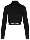 Palm Angels Crop Top In Black Viscose Blend In Black