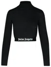 Palm Angels Crop Top In Black Viscose Blend In Black