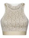 Palm Angels Embroidered Viscose Blend Top In Gold
