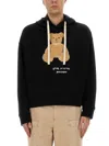 Palm Angels Men Bear In Mind Cotton Hoodie In Black