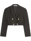 Palm Angels Double-breasted Cropped Blazer With Gold Button Accents