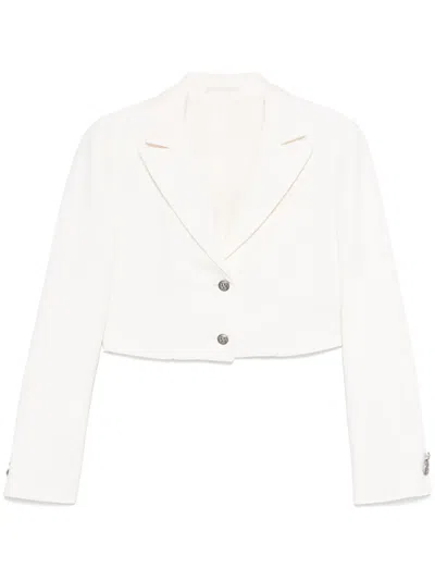 Palm Angels Cropped Blazer In White