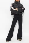 Palm Angels Cropped Down Jacket With Logo In Black