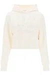 PALM ANGELS CROPPED HOODIE WITH MONOGRAM EMBROIDERY