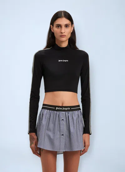 Palm Angels Cropped Logo Motif T-shirt