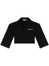 Palm Angels Black Logo Cropped Polo In Black