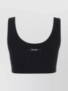 PALM ANGELS CROPPED RIBBED COTTON TOP
