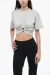 Palm Angels Cropped Ring T-shirt With Logo Print