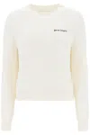 PALM ANGELS CROPPED SWEATER WITH LOGO EMBROIDERY