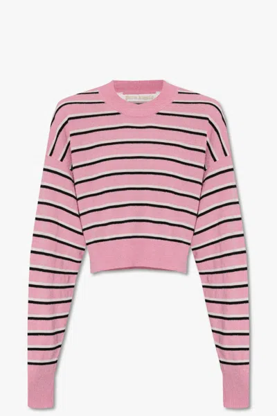 PALM ANGELS CROPPED SWEATER WITH STRIPES