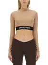 Palm Angels Women's Cropped Top With Logo In Brown