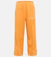 Palm Angels Side-stripe Cropped Track Pants In Orange White