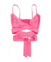 Palm Angels Crossover-strap Satin Top In Pink