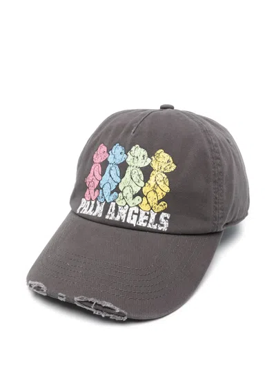 Palm Angels Crossroads Bears Cap Dark Grey In Gray