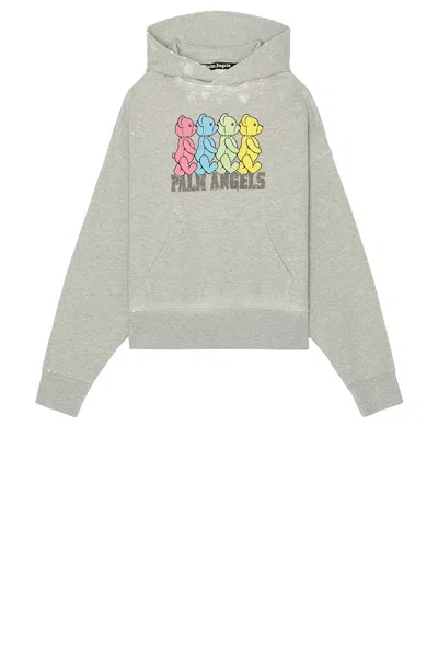 Palm Angels Crossroads Bears Hoody In Grey Melange