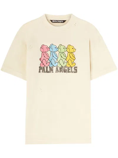 Palm Angels Crossroads Bears T-shirt In Beige