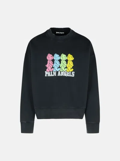 Palm Angels 'crossroads' Black Cotton Sweatshirt
