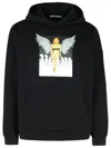 Palm Angels Crystal Pin-up Graphic Hoodie In Black