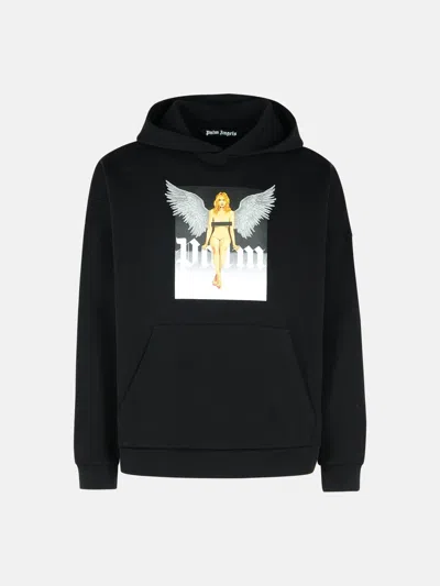 Palm Angels 'crystal' Black Cotton Sweatshirt