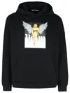 Palm Angels Crystal Pin-up Graphic Hoodie In Black - Off White