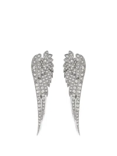 Palm Angels Crystal Earrings In Metallic