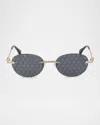 Palm Angels Crystal Metal Oval Sunglasses