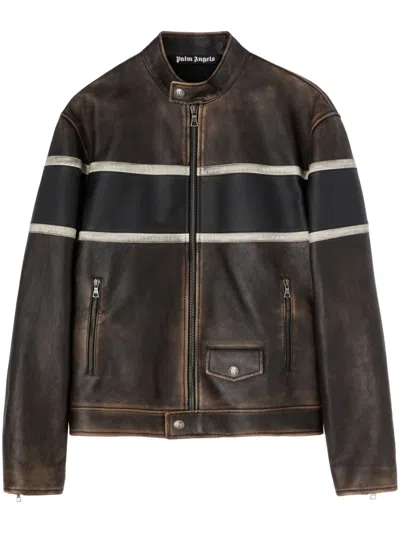 PALM ANGELS CRYSTAL PIN-UP BYKER JACKET
