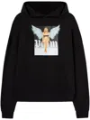 Palm Angels Crystal Pin-up Graphic Hoodie In Black - Off White