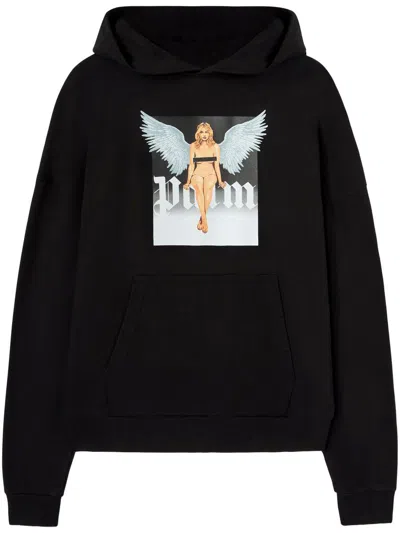 PALM ANGELS PALM ANGELS CRYSTAL PIN-UP HOODIE
