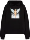 Palm Angels Crystal Pin-up Graphic Hoodie In Black