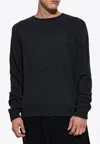 Palm Angels Men Curved Logo Sweater Knit Round Neck In Gray
