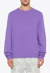 Palm Angels Curve Logo Crewneck Sweater In Purple