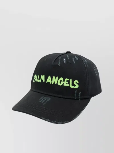 Palm Angels Curved Brim Logo Baseball Cap In Black