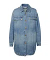 Palm Angels Blue Faded Denim Jacket In Blue
