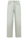 Palm Angels 'curved' Light Grey Cotton Jeans Men In Gray