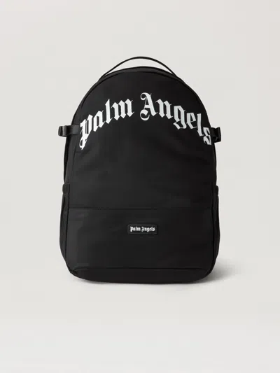 Palm Angels Curved Logo Backpack In Black