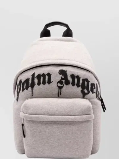 Palm Angels Curved Logo Backpack Zip Pocket