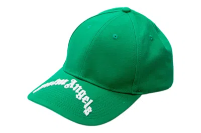 Pre-owned Palm Angels Curved Logo Baseball Cap Green