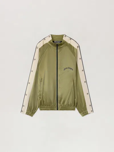 Palm Angels Curved Logo Boxe Track Jacket In Green