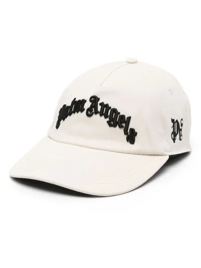 Palm Angels Curved Logo Cap In White