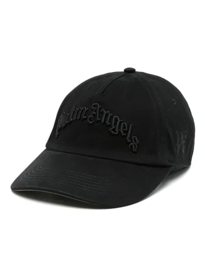 Palm Angels Curved Logo Cap In Schwarz