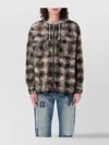Palm Angels Men's Curved Logo Check Overshirt In Brown