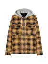 Palm Angels Curved Logo Check Overshirt Jacket In Brown