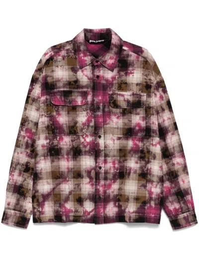 PALM ANGELS CURVED-LOGO CHECK SHIRT
