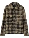 Palm Angels Men's Checked Cotton Blend Shirt In Brown