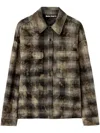 Palm Angels Logo-print Check-pattern Shirt In Grey